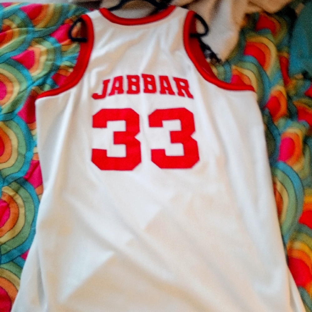 White and Red Basketball Jersey